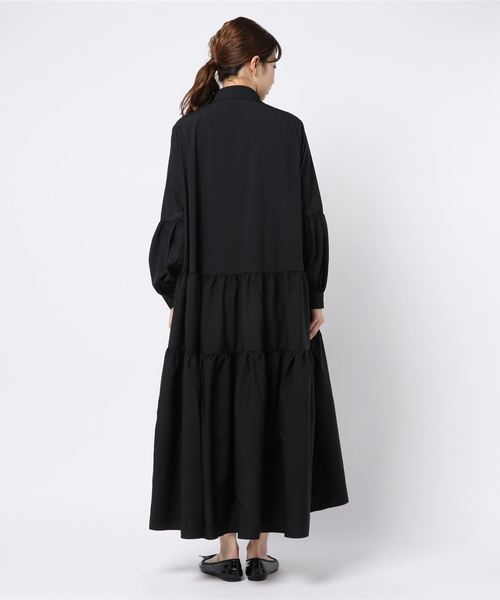 KOBE LETTUCE(コウベレタス)の「ボリュームティアードロングシャツワンピース(ワンピース・レディース・ホワイト/ブラック/モカ/ストライプ/グリーン・FREE)」の9枚目の写真