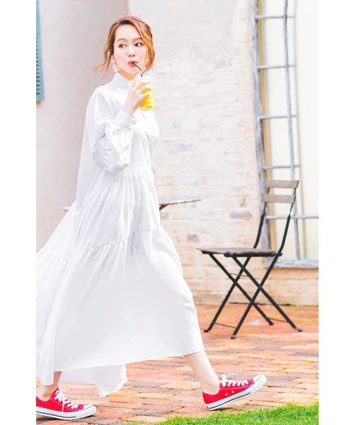 国内発送♪【PHASE EIGHT】大人エレガント☆シャツワンピース ボリュームティアードロングシャツワンピース(ワンピース