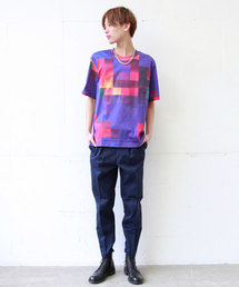 MIDWEST | JOHN LAWRENCE SULLIVAN プリントコットンクルービックＴシャツ(Tシャツ/カットソー)