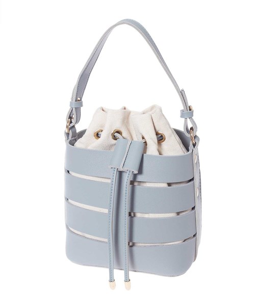 fifth（フィフス）の「巾着付きバケツバッグ（ショルダーバッグ・レディース・ホワイト/ベージュ/ブルー・FREE）」の3枚目の写真