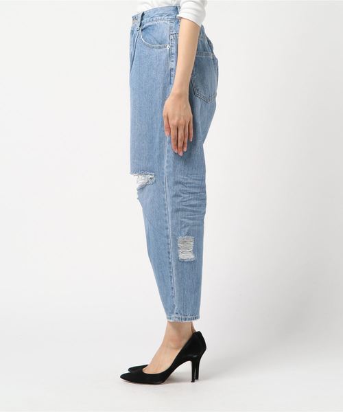 WEGO(ウィゴー)の「WEGO/ダメージタックデニムマムパンツ(デニムパンツ・レディース・インディゴブルー/ライトインディゴブルー/ブルー系その他/ブルー系その他2・SMALL/MEDIUM/LARGE)」の19枚目の写真