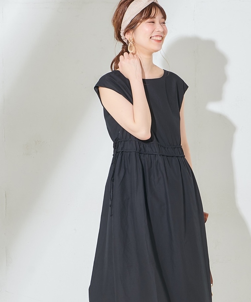 natural couture(ナチュラルクチュール)の「Wドロストリボンギャザーワンピース(ワンピース・レディース・ブラック/ベージュ/オレンジ/グリーン/ブラック系その他/ベージュ系その他・FREE)」の16枚目の写真
