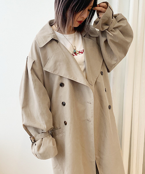 apres jour(アプレジュール)の「キャンディースリーブゆるトレンチ【ZOZOTOWN限定アイテム】19AW★(トレンチコート・レディース・スモークピンク/ライトベージュ/モカ・フリー)」の4枚目の写真
