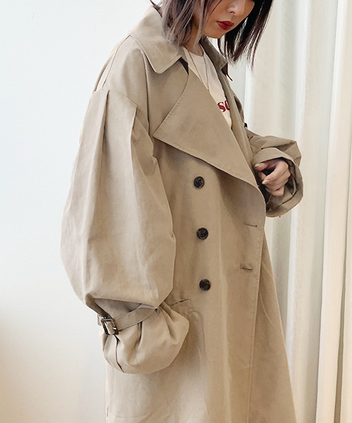 apres jour(アプレジュール)の「キャンディースリーブゆるトレンチ【ZOZOTOWN限定アイテム】19AW★(トレンチコート・レディース・スモークピンク/ライトベージュ/モカ・フリー)」の6枚目の写真