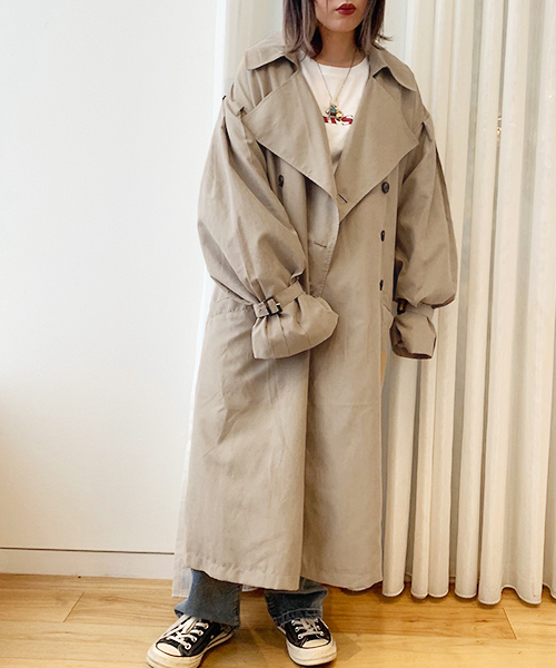 apres jour(アプレジュール)の「キャンディースリーブゆるトレンチ【ZOZOTOWN限定アイテム】19AW★(トレンチコート・レディース・スモークピンク/ライトベージュ/モカ・フリー)」の8枚目の写真