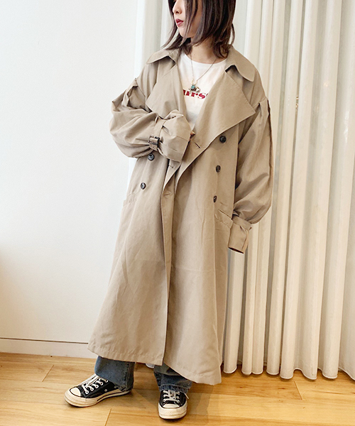 apres jour(アプレジュール)の「キャンディースリーブゆるトレンチ【ZOZOTOWN限定アイテム】19AW★(トレンチコート・レディース・スモークピンク/ライトベージュ/モカ・フリー)」の9枚目の写真