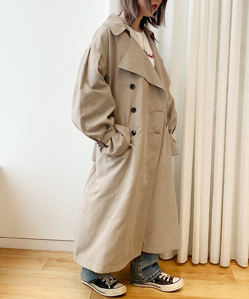 apres jour(アプレジュール)の「キャンディースリーブゆるトレンチ【ZOZOTOWN限定アイテム】19AW★(トレンチコート・レディース・スモークピンク/ライトベージュ/モカ・フリー)」の10枚目の写真