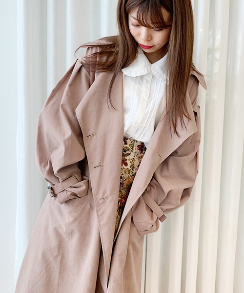 apres jour(アプレジュール)の「キャンディースリーブゆるトレンチ【ZOZOTOWN限定アイテム】19AW★(トレンチコート・レディース・スモークピンク/ライトベージュ/モカ・フリー)」の13枚目の写真