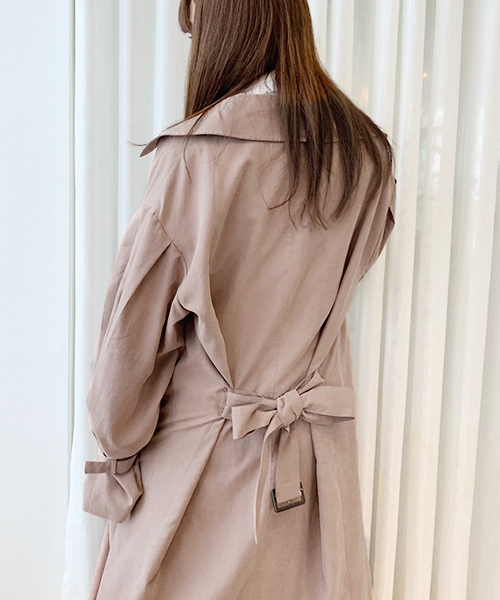 apres jour(アプレジュール)の「キャンディースリーブゆるトレンチ【ZOZOTOWN限定アイテム】19AW★(トレンチコート・レディース・スモークピンク/ライトベージュ/モカ・フリー)」の16枚目の写真