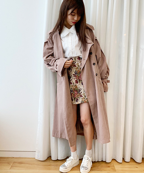 apres jour(アプレジュール)の「キャンディースリーブゆるトレンチ【ZOZOTOWN限定アイテム】19AW★(トレンチコート・レディース・スモークピンク/ライトベージュ/モカ・フリー)」の19枚目の写真