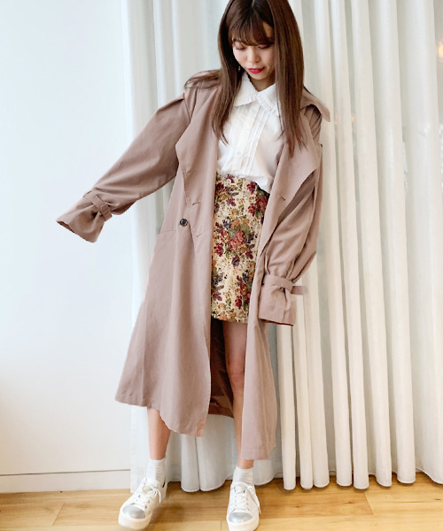 apres jour(アプレジュール)の「キャンディースリーブゆるトレンチ【ZOZOTOWN限定アイテム】19AW★(トレンチコート・レディース・スモークピンク/ライトベージュ/モカ・フリー)」の21枚目の写真