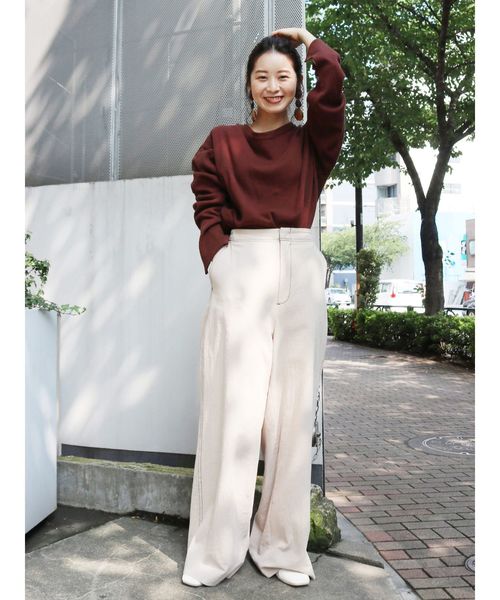 Ungrid（アングリッド）の「2WayハニカムロングスリーブTee（Tシャツ/カットソー・レディース・チャコールグレー/ブラウン/オフホワイト・FREE）」の14枚目の写真