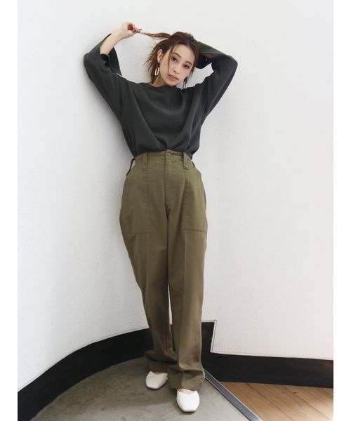 Ungrid（アングリッド）の「2WayハニカムロングスリーブTee（Tシャツ/カットソー・レディース・チャコールグレー/ブラウン/オフホワイト・FREE）」の8枚目の写真