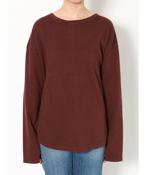 Ungrid（アングリッド）の「2WayハニカムロングスリーブTee（Tシャツ/カットソー・レディース・チャコールグレー/ブラウン/オフホワイト・FREE）」の13枚目の写真