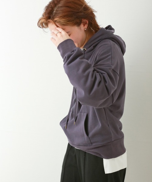 libelle more（リベル モア）の「スウェット　ビンテージカラーパーカートレーナー（パーカー・レディース・ネイビー/モカ/スミクロ/オートミール・FREE）」の4枚目の写真