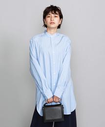 BEAUTY&YOUTH UNITED ARROWS | BY コットンストライプバンドカラーシャツо(シャツ/ブラウス)