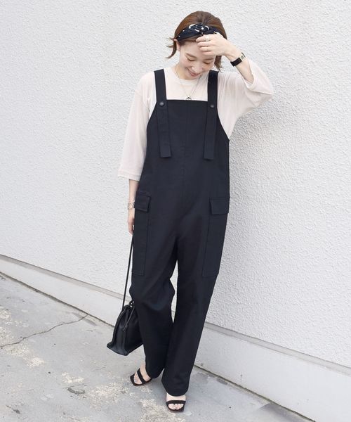 SHIPS（シップス）の「サイドポケットサロペット◇（サロペット/オーバーオール・レディース・ブラック/カーキ/ナチュラル・ONE SIZE）」の18枚目の写真