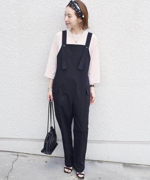 SHIPS（シップス）の「サイドポケットサロペット◇（サロペット/オーバーオール・レディース・ブラック/カーキ/ナチュラル・ONE SIZE）」の19枚目の写真