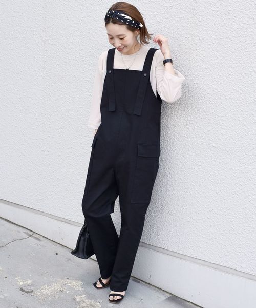 SHIPS（シップス）の「サイドポケットサロペット◇（サロペット/オーバーオール・レディース・ブラック/カーキ/ナチュラル・ONE SIZE）」の20枚目の写真