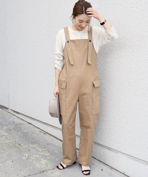 SHIPS（シップス）の「サイドポケットサロペット◇（サロペット/オーバーオール・レディース・ブラック/カーキ/ナチュラル・ONE SIZE）」の22枚目の写真