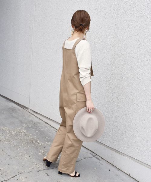 SHIPS（シップス）の「サイドポケットサロペット◇（サロペット/オーバーオール・レディース・ブラック/カーキ/ナチュラル・ONE SIZE）」の15枚目の写真