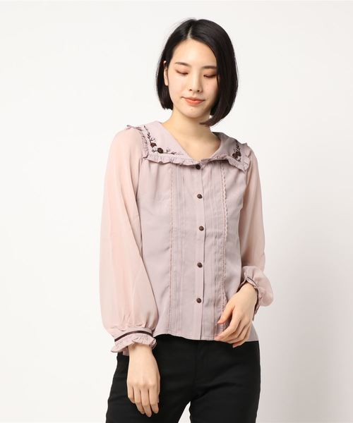 axes femme（アクシーズファム）の「巻きバラ刺繍ブラウス（シャツ