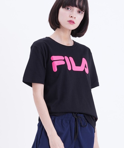 FILA(フィラ)の「【FILA/フィラ】蛍光 ロゴプリント 半袖Tシャツ(Tシャツ/カットソー・レディース・ブラック/ホワイト×ピンク/ホワイト系その他2/ブルー系その他4・M/L)」の18枚目の写真