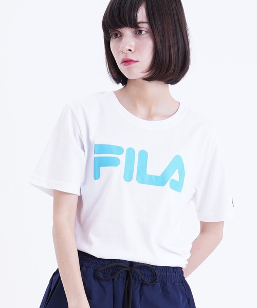 FILA(フィラ)の「【FILA/フィラ】蛍光 ロゴプリント 半袖Tシャツ(Tシャツ/カットソー・レディース・ブラック/ホワイト×ピンク/ホワイト系その他2/ブルー系その他4・M/L)」の14枚目の写真