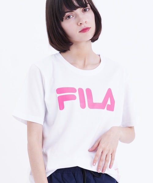 FILA(フィラ)の「【FILA/フィラ】蛍光 ロゴプリント 半袖Tシャツ(Tシャツ/カットソー・レディース・ブラック/ホワイト×ピンク/ホワイト系その他2/ブルー系その他4・M/L)」の10枚目の写真
