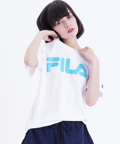 FILA(フィラ)の「【FILA/フィラ】蛍光 ロゴプリント 半袖Tシャツ(Tシャツ/カットソー・レディース・ブラック/ホワイト×ピンク/ホワイト系その他2/ブルー系その他4・M/L)」の13枚目の写真