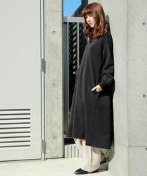 n'ee-ne | 【Web限定☆丈が選べます☆】　もこもこあったか裏起毛のキーネックワンピース☆(ワンピース)