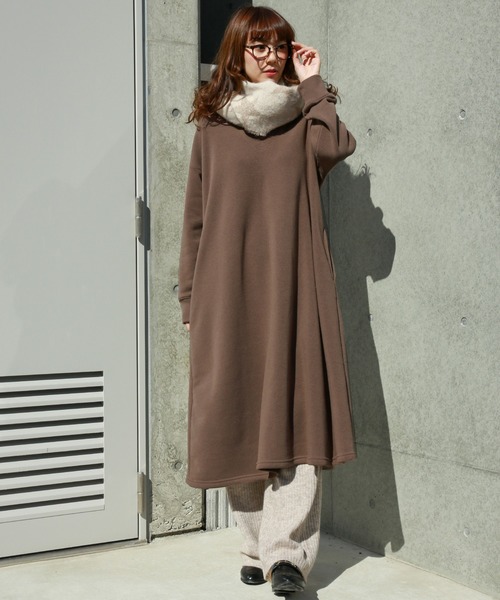 n'ee-ne（ネーネ）の「裏起毛キーネックワンピース（ワンピース・レディース・ブラック系その他/グレー系その他/ブラウン系その他/ベージュ系その他/ブラック系その他2/グレー系その他2/ブラウン系その他2/ベージュ系その他2・FREE）」の6枚目の写真