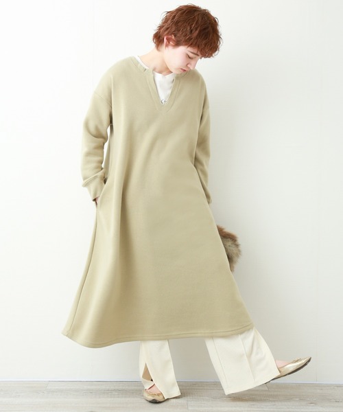 n'ee-ne（ネーネ）の「裏起毛キーネックワンピース（ワンピース・レディース・ブラック系その他/グレー系その他/ブラウン系その他/ベージュ系その他/ブラック系その他2/グレー系その他2/ブラウン系その他2/ベージュ系その他2・FREE）」の7枚目の写真