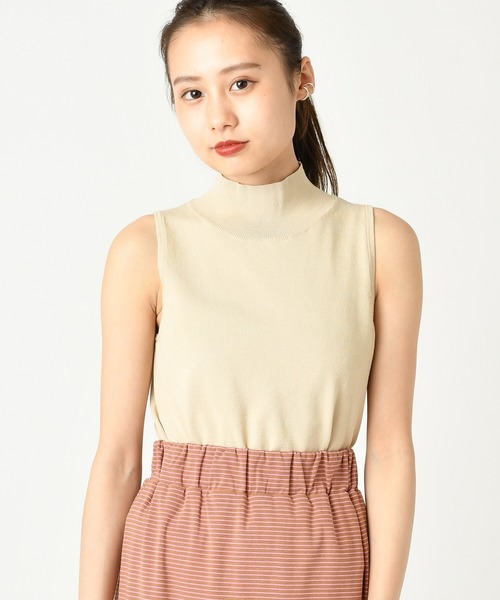 mystic(ミスティック)の「ハイネックノースリニット(ニット/セーター・レディース・ブラック/ベージュ/ラベンダー・FREE)」の3枚目の写真