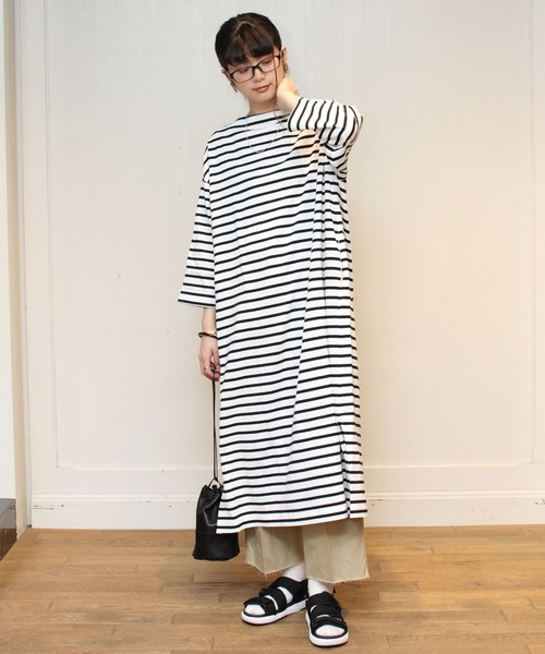 セール Orcival オーシバル コットンモヨン ボートネックワンピース ボーダー C M One Pice St B235 Cotton Moyen ワンピース Orcival オーシバル のファッション通販 Zozotown