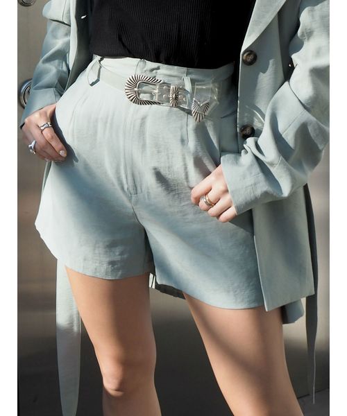EVRIS(エヴリス)の「ハイウエストショートパンツ(その他パンツ・レディース・ブラック/ブラウン/ミント・SMALL/MEDIUM)」の1枚目の写真