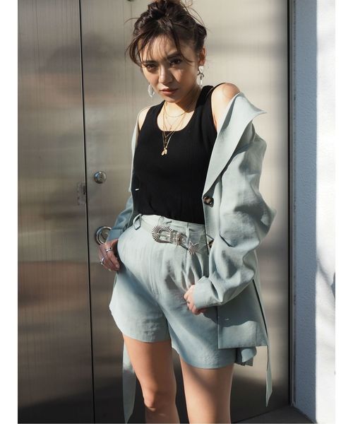 EVRIS(エヴリス)の「ハイウエストショートパンツ(その他パンツ・レディース・ブラック/ブラウン/ミント・SMALL/MEDIUM)」の14枚目の写真