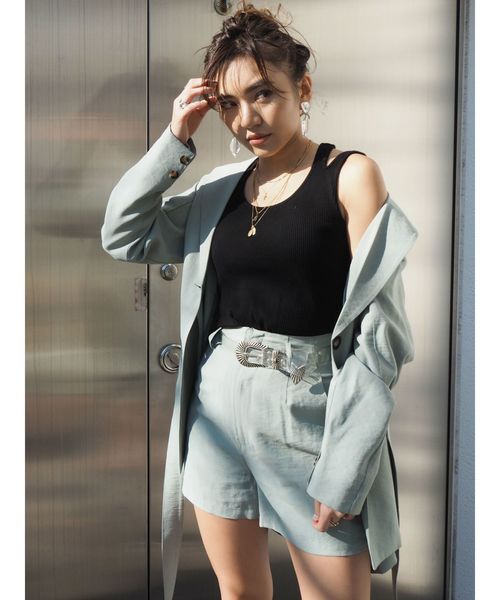 EVRIS(エヴリス)の「ハイウエストショートパンツ(その他パンツ・レディース・ブラック/ブラウン/ミント・SMALL/MEDIUM)」の4枚目の写真