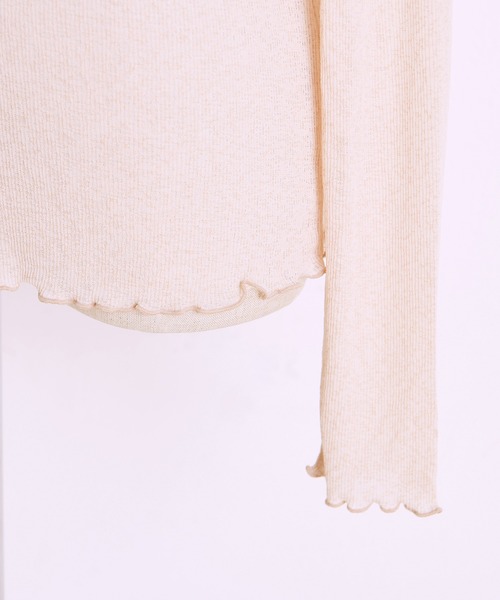 one after another NICE CLAUP（ワンアフターアナザーナイスクラップ）の「プチハイネックシアーインナー（Tシャツ/カットソー・レディース・ブラウン/グリーン/ピンクベージュ・FREE）」の16枚目の写真