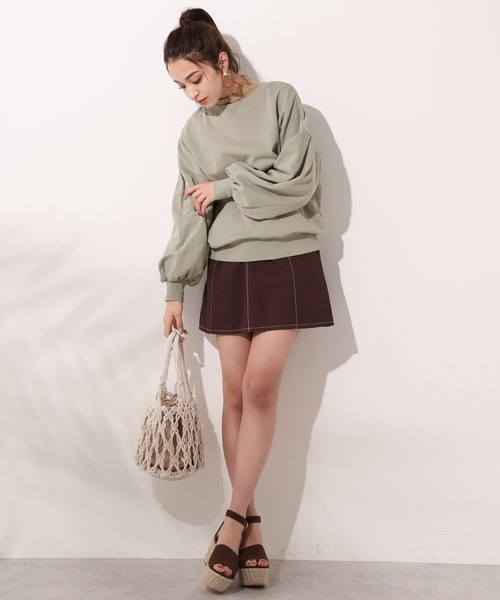 one after another NICE CLAUP（ワンアフターアナザーナイスクラップ）の「プチハイネックシアーインナー（Tシャツ/カットソー・レディース・ブラウン/グリーン/ピンクベージュ・FREE）」の17枚目の写真