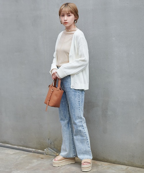 one after another NICE CLAUP（ワンアフターアナザーナイスクラップ）の「プチハイネックシアーインナー（Tシャツ/カットソー・レディース・ブラウン/グリーン/ピンクベージュ・FREE）」の22枚目の写真