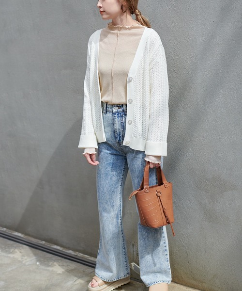 one after another NICE CLAUP（ワンアフターアナザーナイスクラップ）の「プチハイネックシアーインナー（Tシャツ/カットソー・レディース・ブラウン/グリーン/ピンクベージュ・FREE）」の21枚目の写真