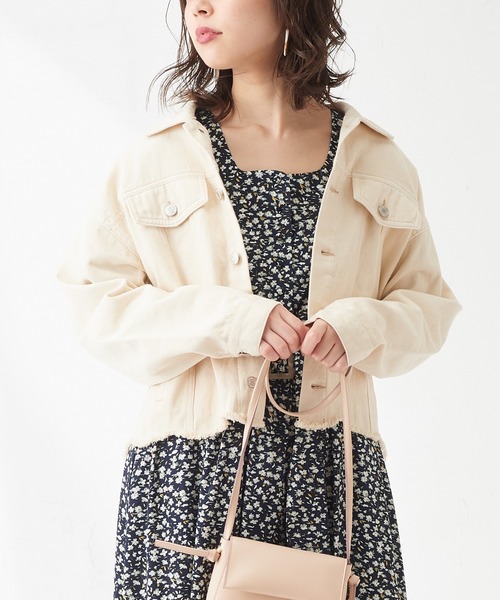 natural couture(ナチュラルクチュール)の「スカラップGジャン(デニムジャケット・レディース・ブルー/アイボリー/ベージュ・FREE)」の2枚目の写真