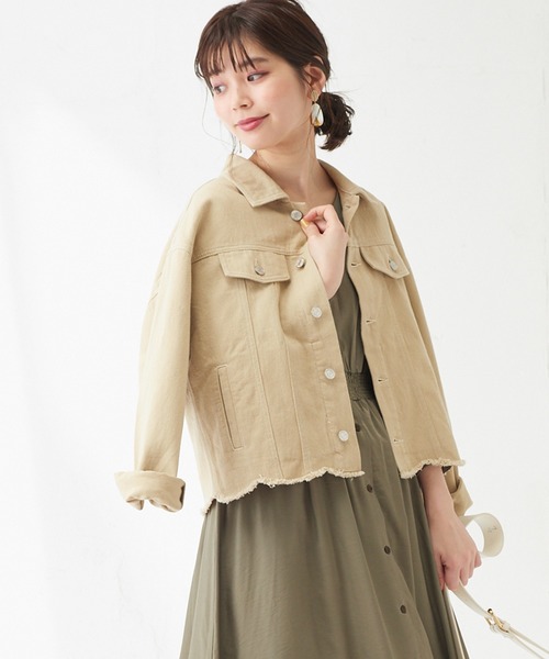 natural couture(ナチュラルクチュール)の「スカラップGジャン(デニムジャケット・レディース・ブルー/アイボリー/ベージュ・FREE)」の12枚目の写真