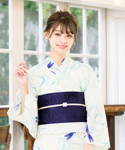 bonheur saisons(ボヌールセゾン)の「選べるレディース浴衣2点セット (浴衣+帯)「bonheur saisons/ボヌールセゾン」(浴衣・レディース・ホワイト系その他/グリーン系その他/ブルー系その他/ピンク系その他/ホワイト系その他2/ホワイト系その他3/ホワイト系その他4/ホワイト系その他5・FREE)」の4枚目の写真