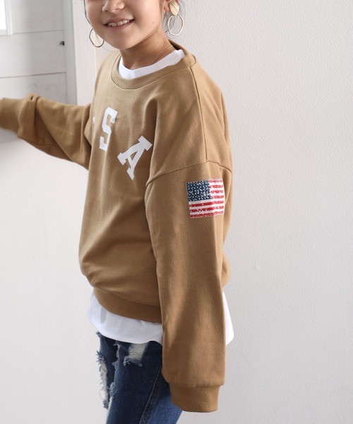 classicalelf（クラシカルエルフ）の「キッズ USAスウェット(長袖)（スウェット・キッズ・ホワイト/ブラック/ベージュ/ライトカーキ/杢グレー・130/140/150/110/120）」の18枚目の写真