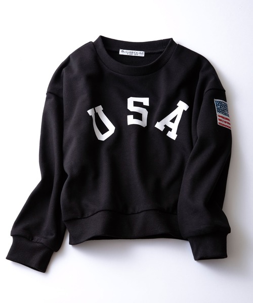 classicalelf（クラシカルエルフ）の「キッズ USAスウェット(長袖)（スウェット・キッズ・ホワイト/ブラック/ベージュ/ライトカーキ/杢グレー・130/140/150/110/120）」の20枚目の写真