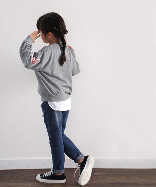 classicalelf（クラシカルエルフ）の「キッズ USAスウェット(長袖)（スウェット・キッズ・ホワイト/ブラック/ベージュ/ライトカーキ/杢グレー・130/140/150/110/120）」の11枚目の写真