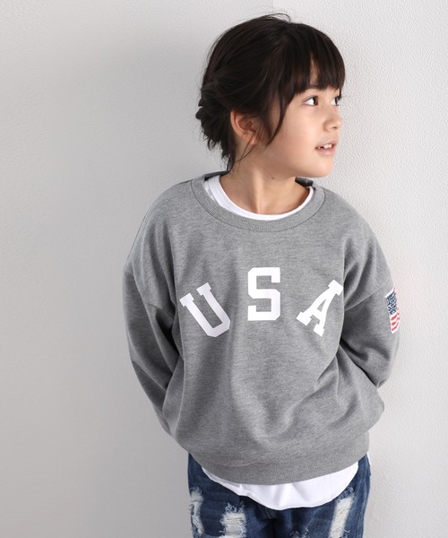classicalelf（クラシカルエルフ）の「キッズ USAスウェット(長袖)（スウェット・キッズ・ホワイト/ブラック/ベージュ/ライトカーキ/杢グレー・130/140/150/110/120）」の10枚目の写真