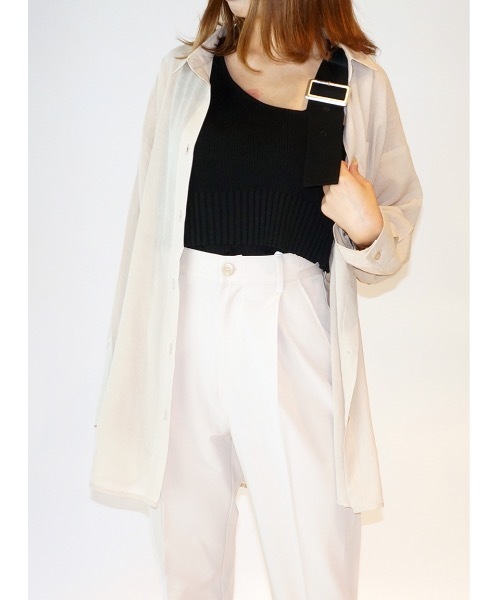 one way（ワンウェイ）の「BIGシアーシャツ（シャツ/ブラウス・レディース・ホワイト/ベージュ/ライトパープル・FREE）」の7枚目の写真